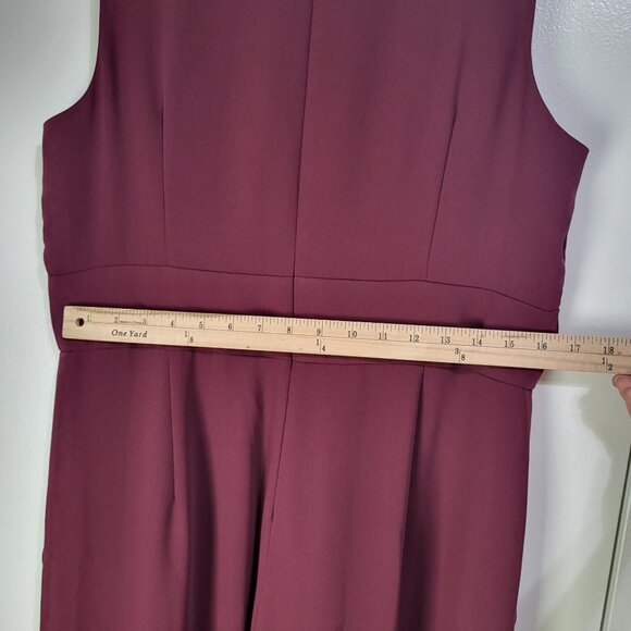 Antonio Melani Women's SZ 14 Kennedy Dressy Jumpsuit Sleeveless Burgundy Wine - Picture 8 of 12